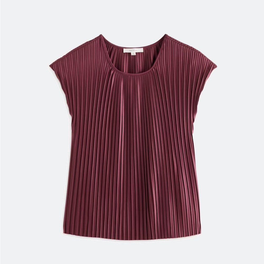 Fun 2 Fun Maroon burgundy Pleated Blouse